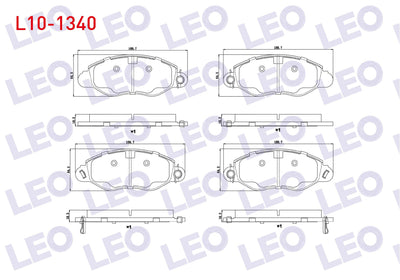 LEO L10-1340 Brake Pad Front with Wear Indicator Ford Transit (V184) Front Wheel Drive 2.0 TDCi-2.3 16V-2.4 DI-2.4 TDCi-2.4 Tde 2000-2006