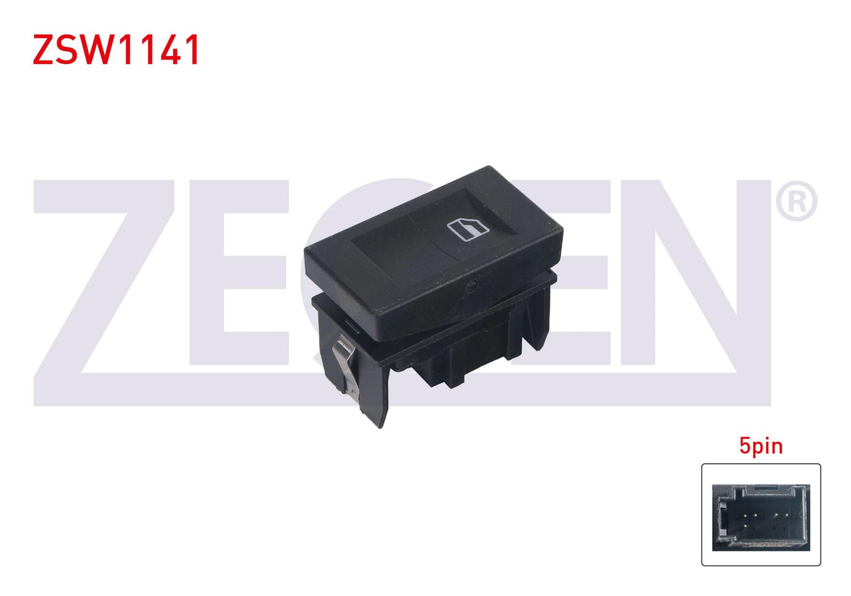 Zegen ZSW1141 Glass Release Switch Single 5 Pin Volkswagen Polo Classic 1995-2001 — Switches & Relays
