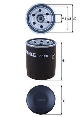 MAHLE OC495 Oil Filter - 2005-2011 Colt & Lancer — Oil Filters