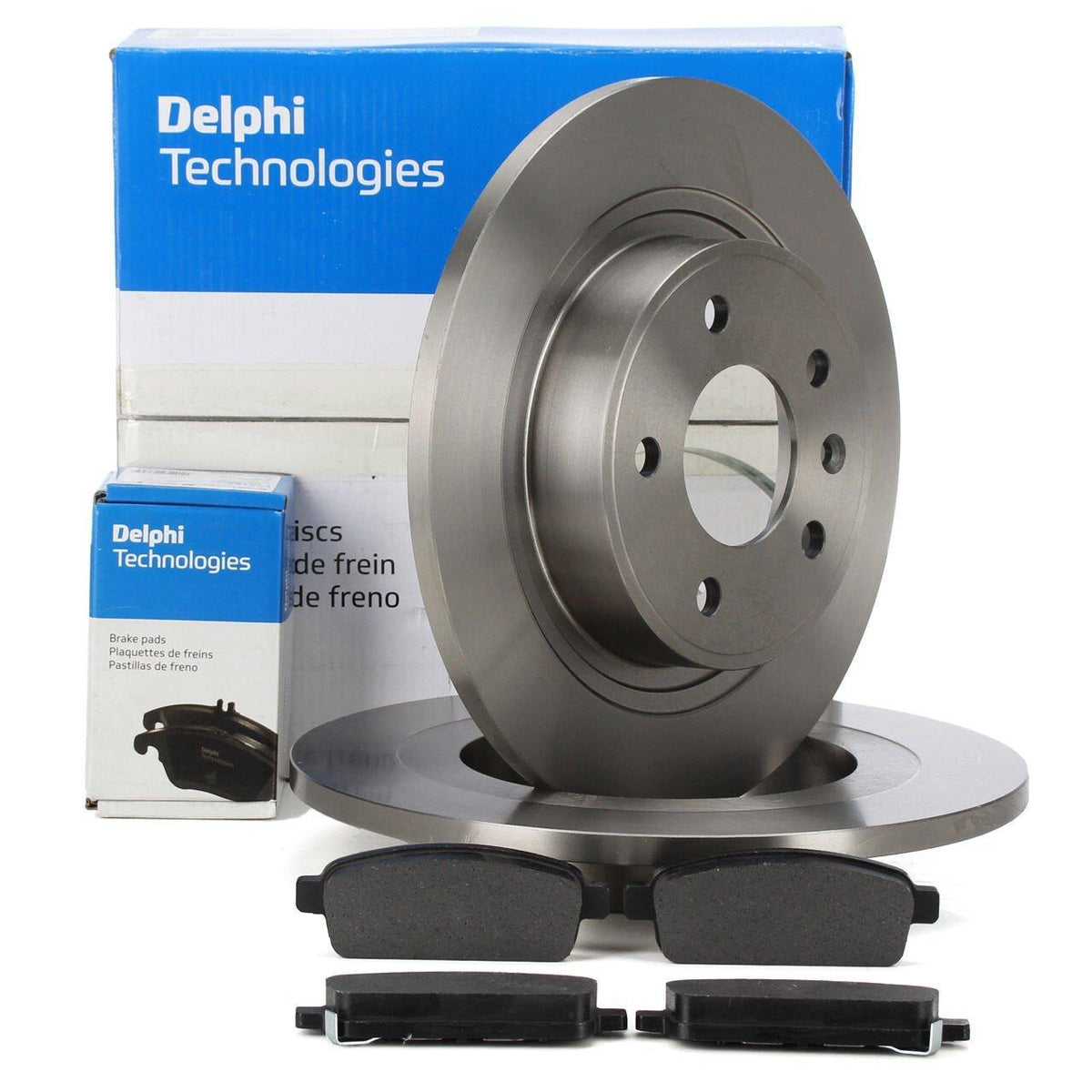 Delphi Rear Brake Kit for Opel Astra J - 16 Inch Disc & Pads Set — Brake Cables & Hardware