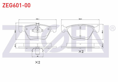 Zegen ZEG601-00 Brake Pad Front Mercedes E Series (W210) E 280 1995-2002 / (W210) E 320 CDI 1995-2002 / (W210) E — Brake Pads