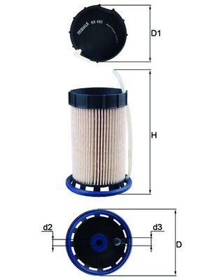 Mahle KX492 Diesel Filter 13-Golf.VII-A3 1.6Tdi-2.0Tdi VW Golf VII / A3 / Leon / Octavia 1.6-2.0 TDI 13- — Fuel Delivery