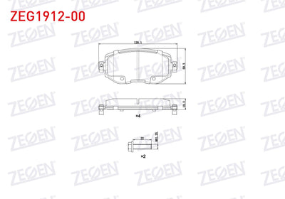 Zegen ZEG1912-00 Brake Pad Front with Wear Indicator Renault Megane IV (B9a / M_) 1.5 dCi 2016-/ Megane IV (B9a — Brake Pads