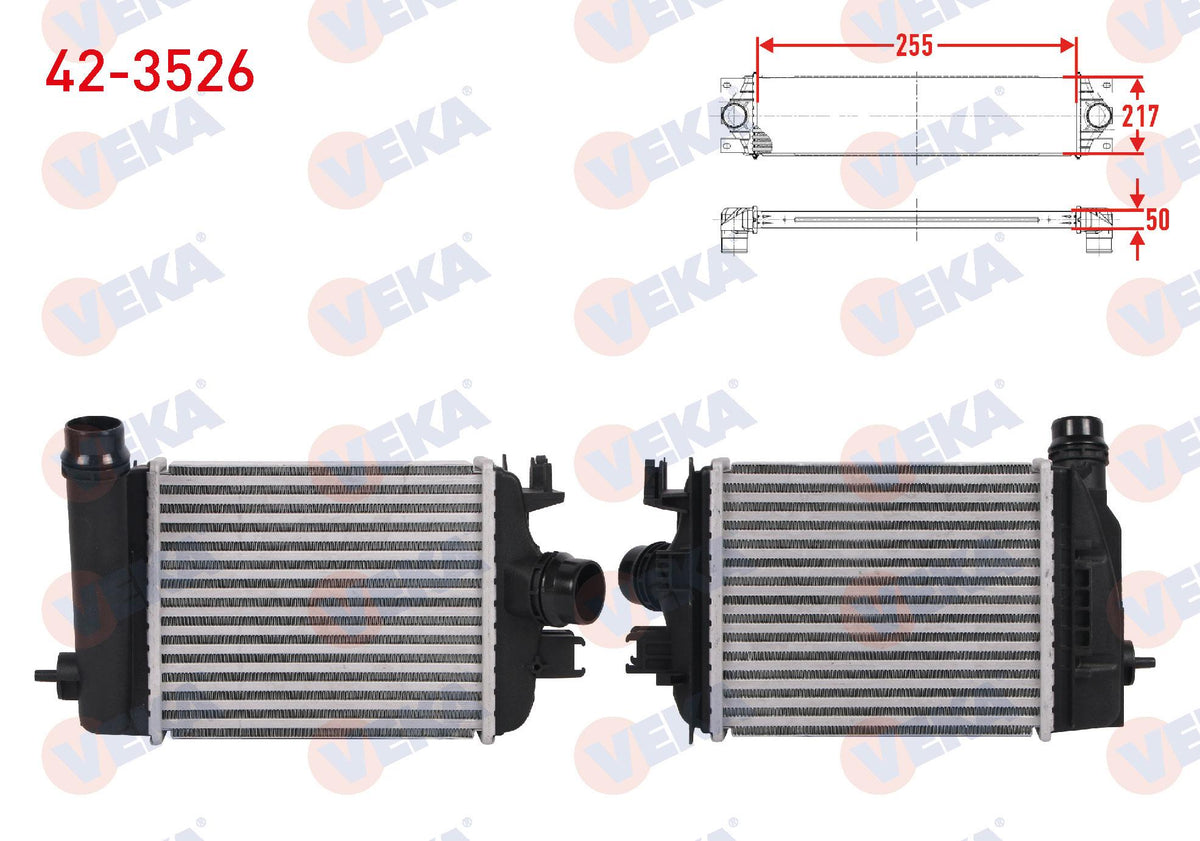 Veka 42-3526 Turbo Radiator Intercooler Renault Clio V, 5.5, Captur 1.0 TCE 2019-2024