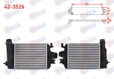 Veka 42-3526 Turbo Radiator Intercooler Renault Clio V, 5.5, Captur 1.0 TCE 2019-2024