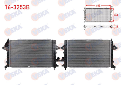 Veka 16-3253B Water Radiator Brazing Opel Astra H 1.3 CDTi M-T 2004 — Radiators & Fans