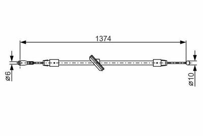 BOSCH Handbrake Cable Front Crafter Sprinter 906 - Durable Brake Cable — Brake Cables & Hardware