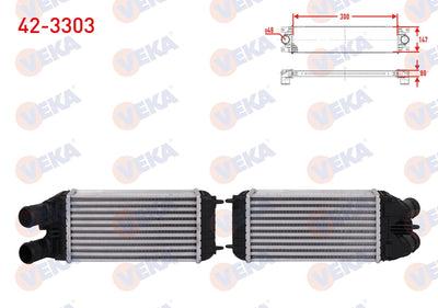 Veka 42-3303 Turbo Radiator (Intercooler) Peugeot 301 1.6 HDi 2012 — Radiators & Fans