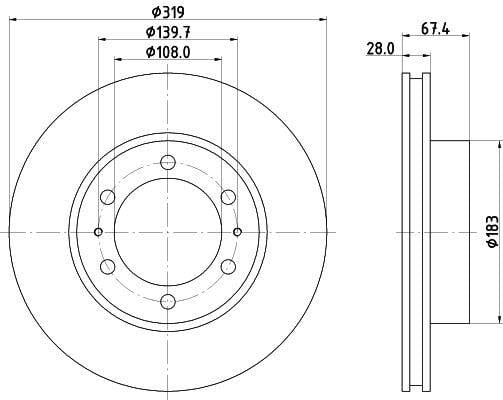 HELLA Pagid Brake Discs for Toyota Hilux VII & VIII Pickup - 2 Pack — Brake Rotors & Drums