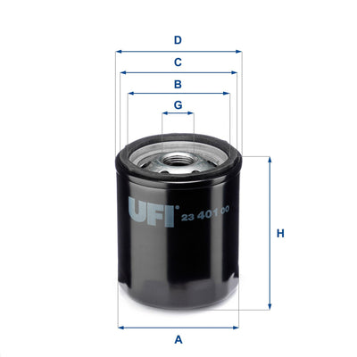 Ufi 23.401.00 Oil Filter (Renault R11 1.7 Safrane 2.2) — Oil Filters