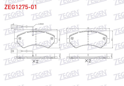 Zegen ZEG1275-01 Brake Pad Front Pair with Connector Fiat Ducato III 2006-/ Peugeot Boxer III 2006-/ Citroen Jum — Brake Pads