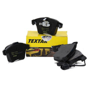 textar front brake pad set for volkswagen transporter t6, packaging of textar brake pads TEXTAR Front Brake Pad Set for Volkswagen Transporter T6 - High-Quality OEM Replacement | Set of 4 TEXTAR Front Brake Pad Set for Volkswagen T6 front-brake-pads, volkswagen-t6, textar-brake-pads, car-repair, mechanics-tools, braking-system, automotive-parts, oem-replacement, car-owners, ai-generated