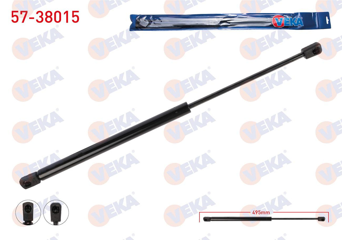 Veka 57-38015 Trunk Gas Strut 495mm / 410N Seat Leon 2013-| Set of 2 — Support Rods & Struts