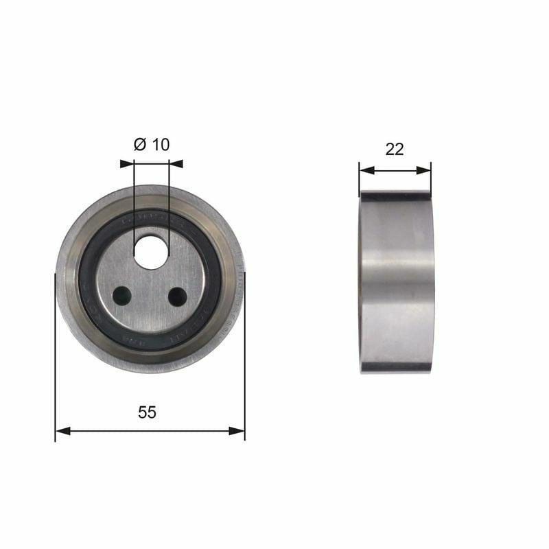 gates-t41155-timing-belt-tensioner, gates-t41155-dimensions, gates-t41155-on-car GATES T41155 Timing Belt Tensioner - Clio 98 1.4L & 1.6L | 55mm x 22mm GATES T41155 Timing Belt Tensioner for 98-Clio 1.4L & 1.6L timing-belt-tensioner, gates, clio-replacement-parts, car-maintenance, engine-parts, mechanics, car-owners, automotive, ais-generated, timing-belt