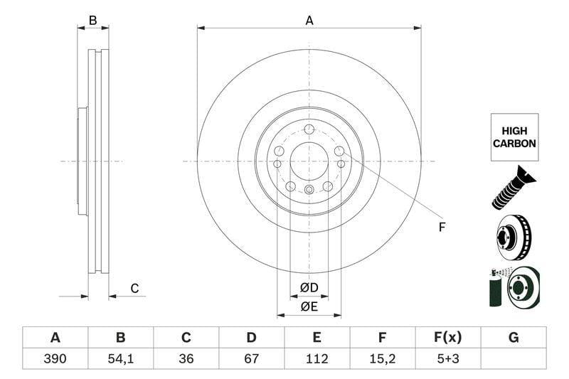 BOSCH Disc Brake 12 Ms.Gle (X166) — Brake Rotors & Drums
