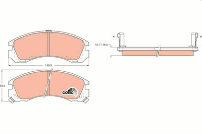 TRW GDB1126 Front Brake Pad Set - Fits Mitsubishi Eclipse, FTO, Galant IV-VI — Brake Pads