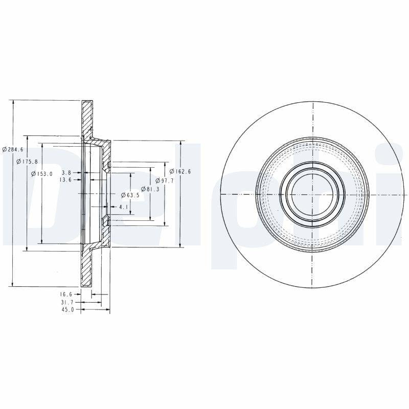 Delphi brake disc for California T4 camper, Rear brake disc specifications and details Delphi Brake Disc - California T4 Camper Models (1996-2003) | 280mm Diameter Delphi Brake Disc for California T4 Camper delphi, brake-disc, california-t4-camper, vehicle-parts, car-enthusiasts, replacement-parts, braking-system, automotive, solid-disc, ai-generated