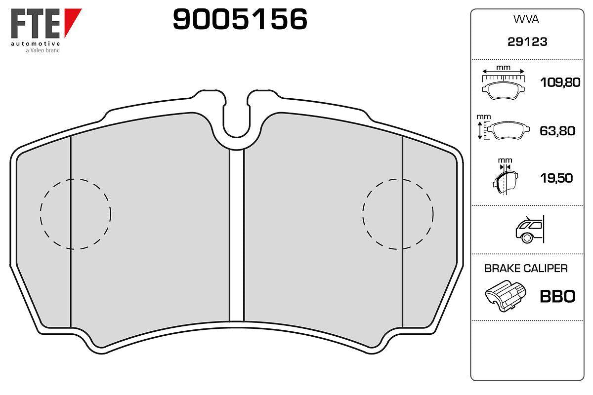 Fte 9005156 Rear Brake Disc Brake Pad Ford Transit V347 Jumbo 3 — Brake Pads