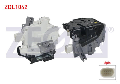 Zegen ZDL1042 Door Lock with Motor Left Rear 8 Pin Volkswagen Passat 2005-2012 Tiguan 2007-2016 / — Handles, Locks & Latches