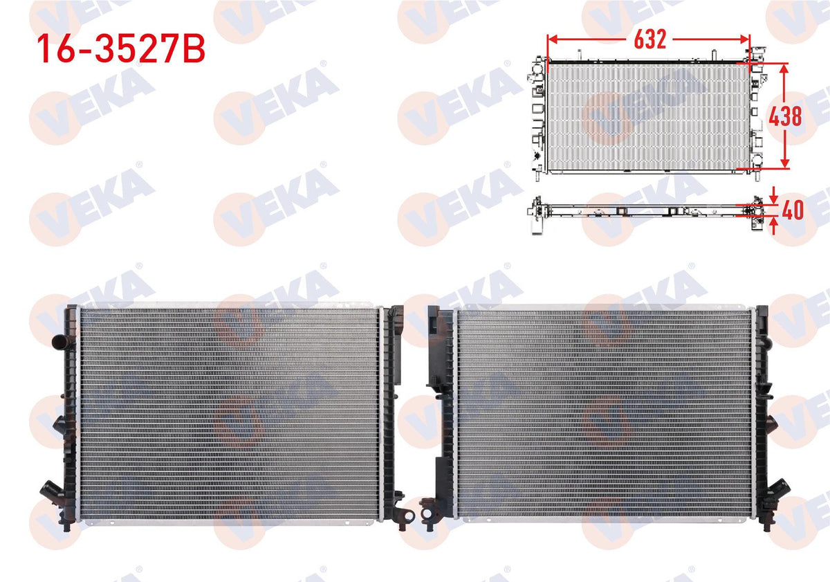Veka 16-3527B Su Radiator Brazing Renault Laguna I (B56,556) 1.8i M-T 1993-2001 — Radiators & Fans