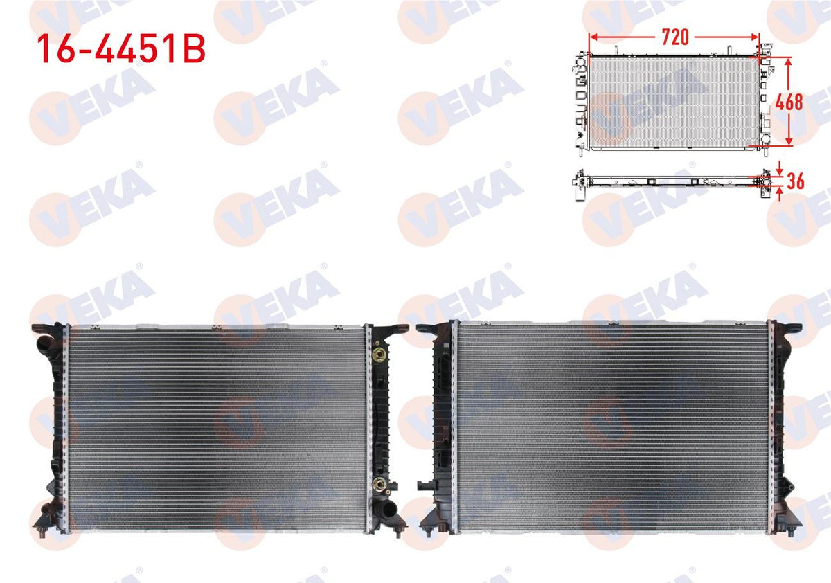 Veka 16-4451B Su Radiator Brazing Audi A4 (8K2,B8) 2.7 TDI A-T 2007-2015