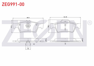 Zegen ZEG991-00 Brake Pad Rear Mercedes E Series (W211) E 320 CDI 2002-2008 / (W211) E 280 CDI 2002-2008 / (W211 — Brake Pads