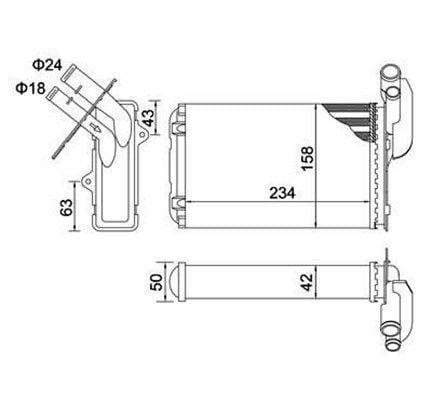 MAGNETI MARELLI Heater Radiator - Compatible with R19, Clio, Kangoo — Radiators & Fans
