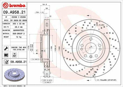 BREMBO 09.A958.21 Disc Brake 166 / 292 Front 4-Matic - High Carbon — Brake Rotors & Drums