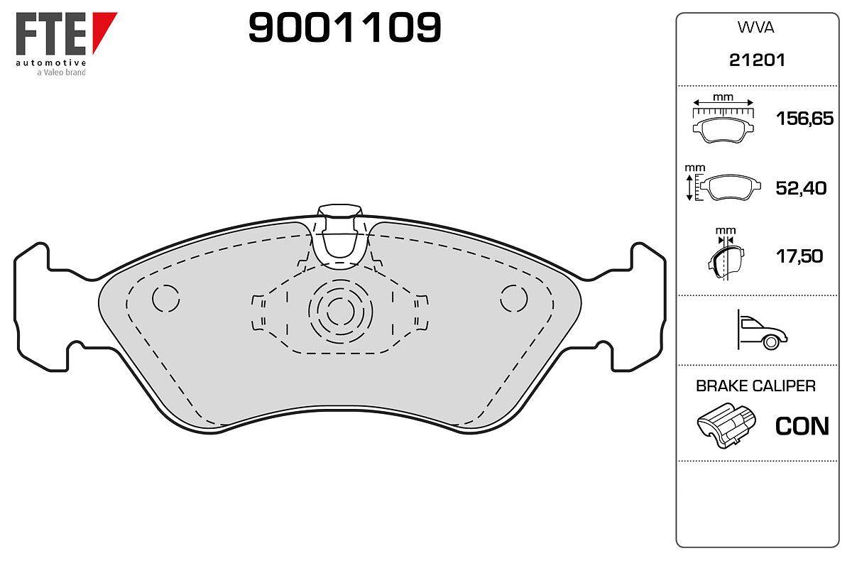 Fte 9001109 Front Brake Pad Astra Classic 99-02, Astra F 92-98 and 3 more models — Brake Pads