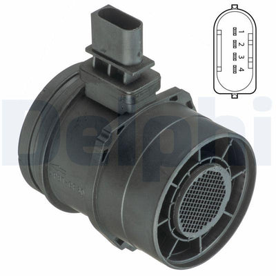 Delphi AF10396-12B1 Mass Air Flow Sensor 07-1-Series (E81-E87) 3-Series (E90-E91) 7-Series (E65-E — Engine Management Sensors