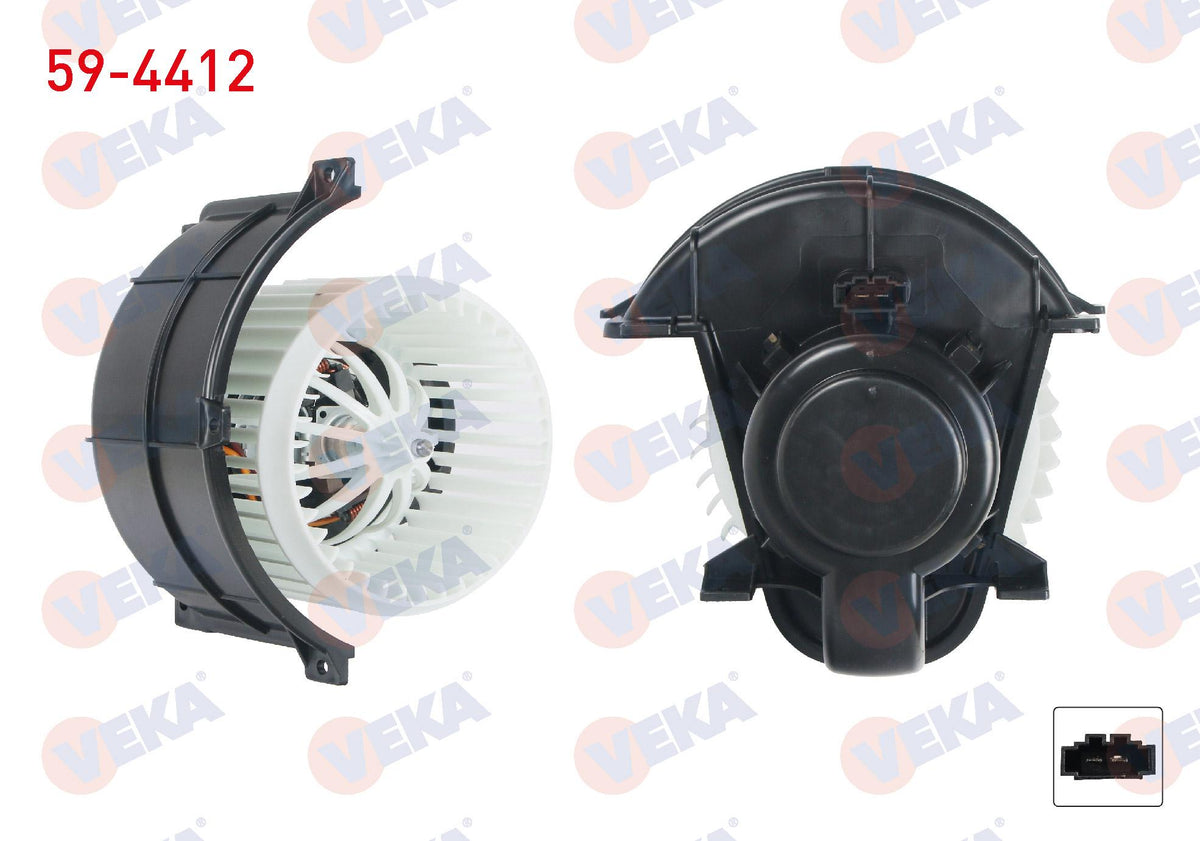 Veka 59-4412 Heater Motor Front VW Touareg 2002-2010 / Audi Q7 2006-2015 / Porsche Cayenne 2002-2010 — Heater & Blower