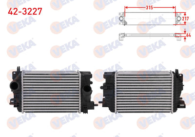 Veka 42-3227 Turbo Radiator (Intercooler) Opel Meriva B Mpv 1.4 120 Hp 2010-2017 — Radiators & Fans