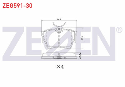 Zegen ZEG591-30 Brake Pad Rear Renault Traffic II 1.9 dCi-2.0 dCi 2001-2014 / Traffic III 1.6 dCi 2014-/ Opel Vi — Brake Pads