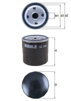 Mahle OC242 Oil Filter Astra F Astra G X17dtl X20xer 96 — Oil Filters