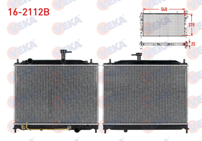 Veka 16-2112B Water Radiator Brazing Hyundai Accent Era 1.5 CRDi A-T 2006-2012 — Radiators & Fans