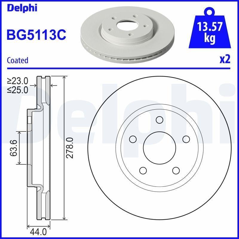 Delphi BG5113C Front Brake Disc - Ford Puma Drivers — Brake Rotors & Drums