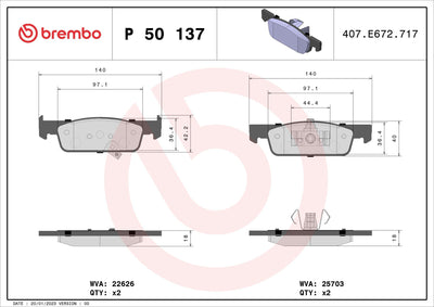 Brembo P50137 Brake Pad Front Low-Met Smart — Brake Pads