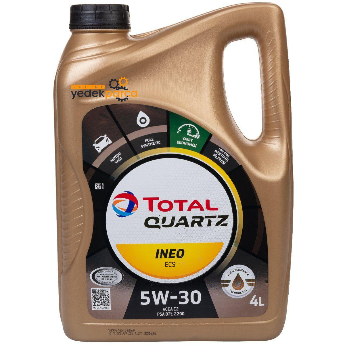 Total Quartz Ineo ECS 5W30 Motor Oil - Low SAPS Technology - Peugeot & Citroen — Fluids & Chemicals