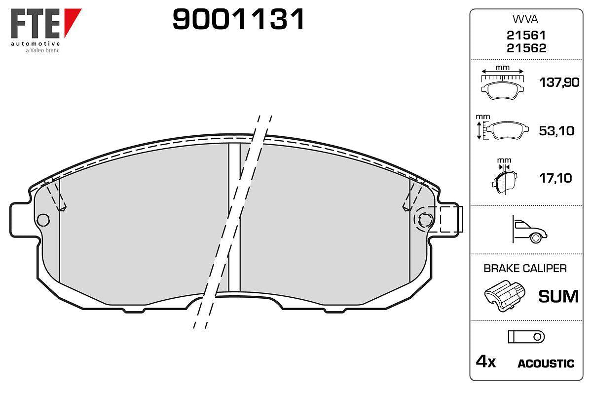 Fte 9001131 Disc Brake Pad (Front) Nissan Juke (10 -), Maxima Qx (94-99) and 2 more models — Brake Pads