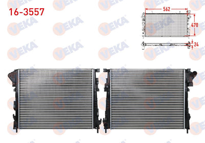 Veka 16-3557 Water Radiator Mechanical Renault Traffic II (Fl) 2.0 dCi M-T Ac + /-2006-2014 — Radiators & Fans