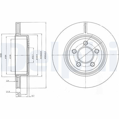Delphi BG4073 Brake Disc (Twin Pack), Drilled — Brake Rotors & Drums