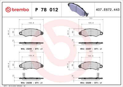 Brembo P78012 Brake Pad Front Low-Met Subaru — Brake Pads