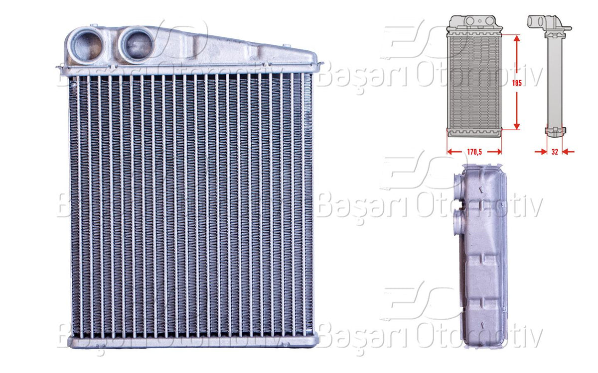 Wisco 1143005-00 Heater Core Brazing 185X176 mm VW Caddy Golf5 Jetta Passat Leon Golf6 A3 Leon Sharan Tigua — Heater & Blower