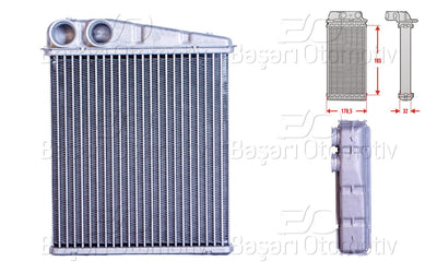 Wisco 1143005-00 Heater Core Brazing 185X176 mm VW Caddy Golf5 Jetta Passat Leon Golf6 A3 Leon Sharan Tigua — Heater & Blower