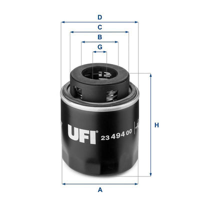 Ufi 23.494.00 Oil Filter VW Golf V/VI, Jetta III and 3 more models — Oil Filters