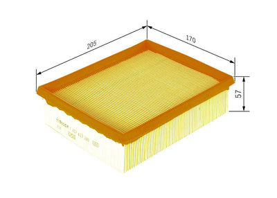 Bosch 1457433280 Air Filter 206 CC 00-08 2.0 S16 / 206 Hatchback 98-12 1.9 D 2.0 S16 — Air & Cabin Filters