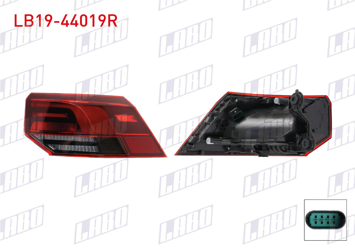 LABO LB19-44019R Tail Lamp Right Outer LED Volkswagen Golf 8 (Cd1, Da1) 2020 — Tail, Signal & Reflectors