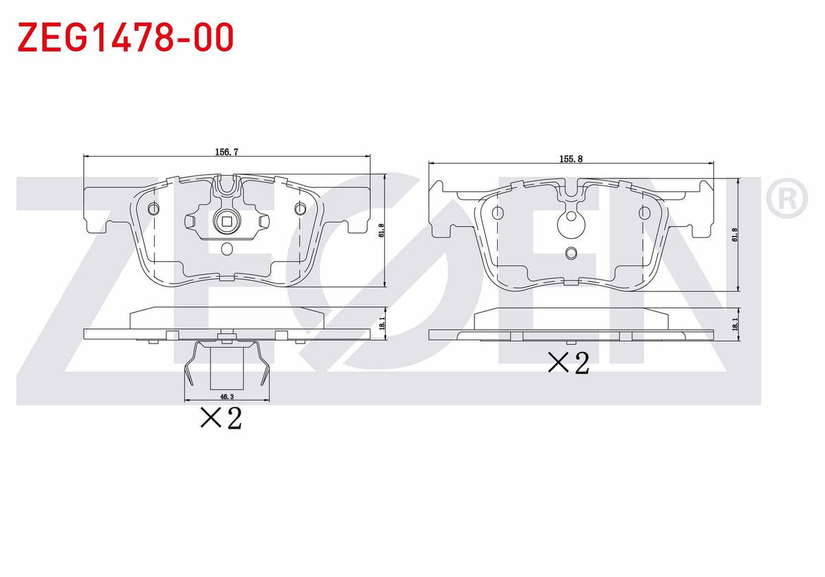 Zegen ZEG1478-00 Brake Pad Front BMW 1 Series (F20,F21) 116 i 2010-/ 118 i 2010-/ 116 D 2010-/ 118 D 2010-/ 120 — Brake Pads