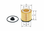 bosch oil filter f026407178 front view, bosch oil filter f026407178 side view BOSCH Oil Filter F026407178 - Compatible with 12-3 Series (F30-F35-F80) & 5 Series (F10-F11-F18) | Durable Oil Filtration BOSCH Oil Filter F026407178 - Premium Performance bosch, oil-filter, car-maintenance, engine-parts, mechanics, car-owners, auto-parts, vehicle-parts, filtration, ai-generated