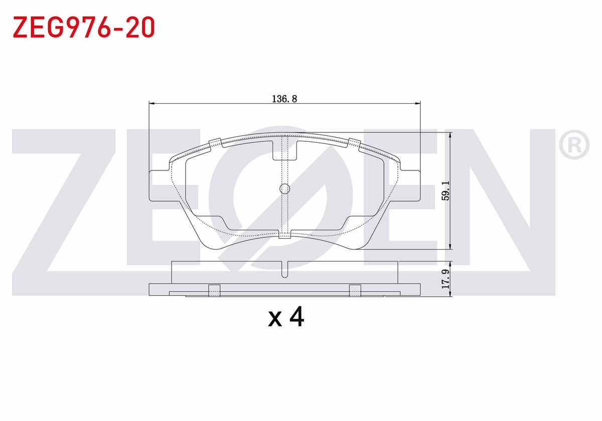 Zegen ZEG976-20 Brake Pad Front Renault Megane II (Bm0 / 1 — Brake Pads